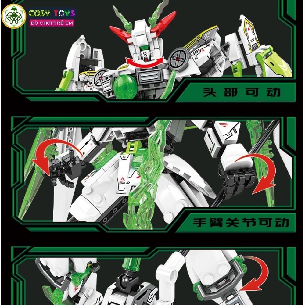 Đồ chơi lắp ghép xếp hình robot Mecha Warior - Universe mẫu mới với kiếm laser 454-457 chi tiết cho bé