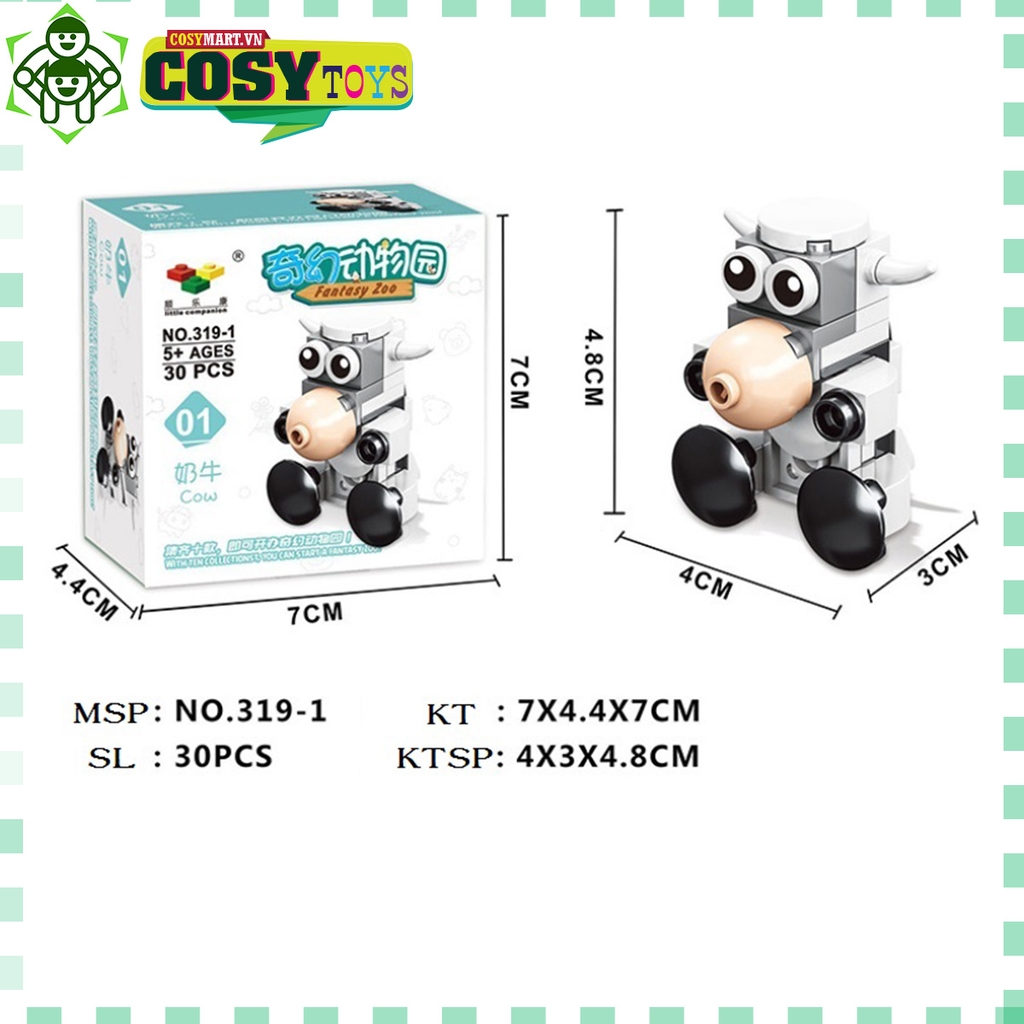 Đồ chơi lắp ghép xếp hình 08 con thú ở Fantasy Zoo với 31pics