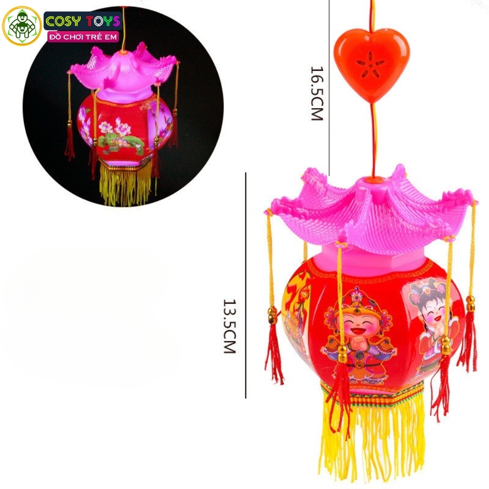 Đồ chơi lồng đèn trung thu mái đình cỡ lớn có nhạc và đèn nhiều mẫu cho bé