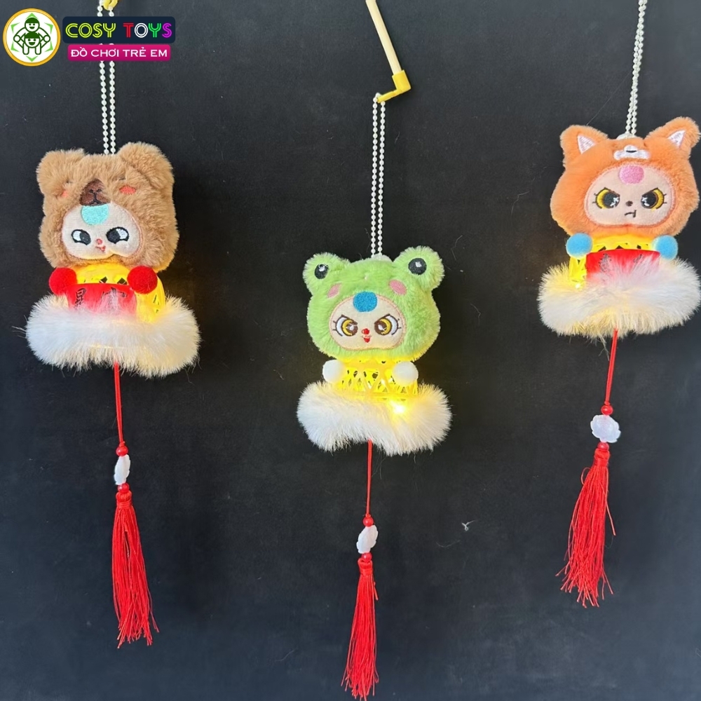 Đồ chơi lồng đèn trung thu nhân vật hoạt hình babythree có đèn và tay cầm nhiều màu sắc cho bé