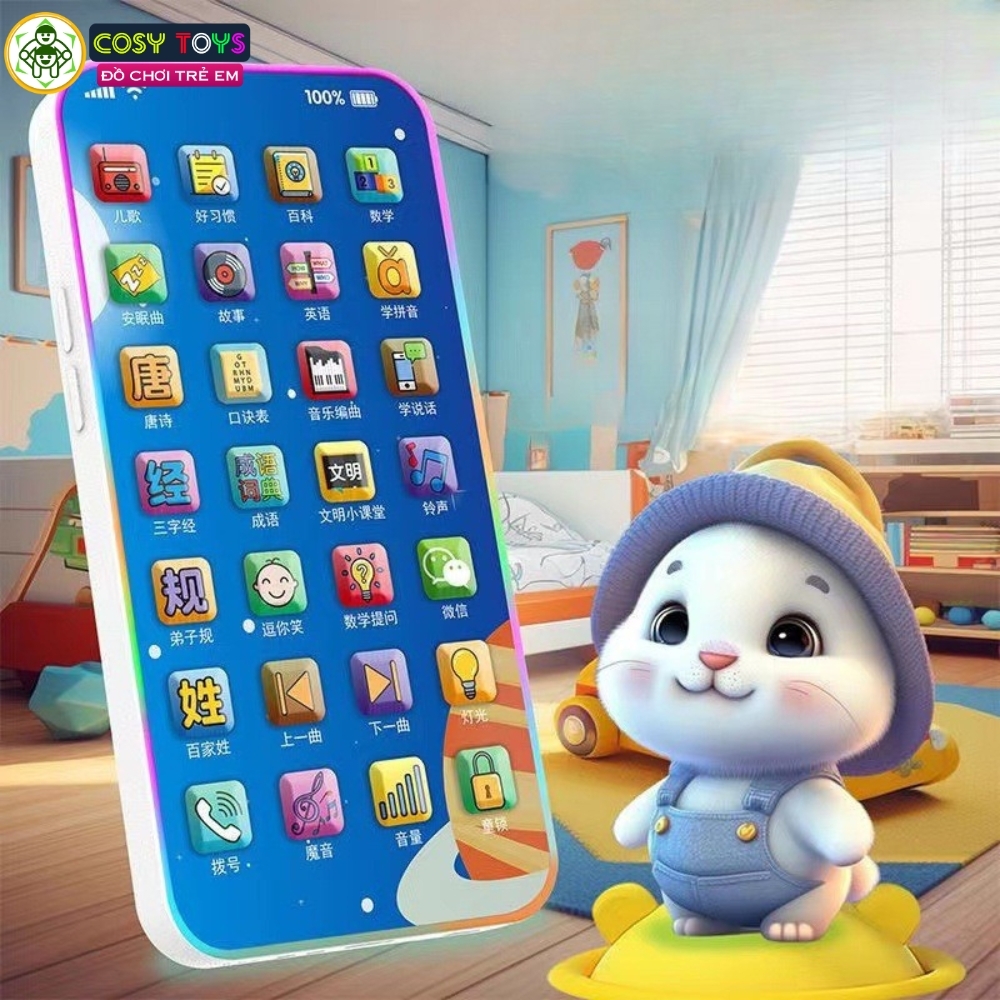 Đồ chơi điện thoại cầm tay 27 phím số có nhiều nhạc, âm thanh vui nhộn cho bé