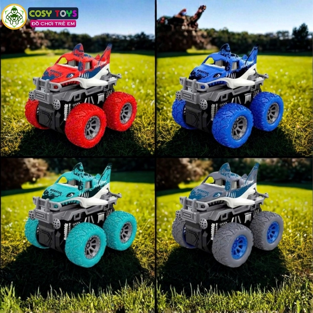 Đồ chơi túi 4 mô hình xe đua quán tính xe địa hình cho bé