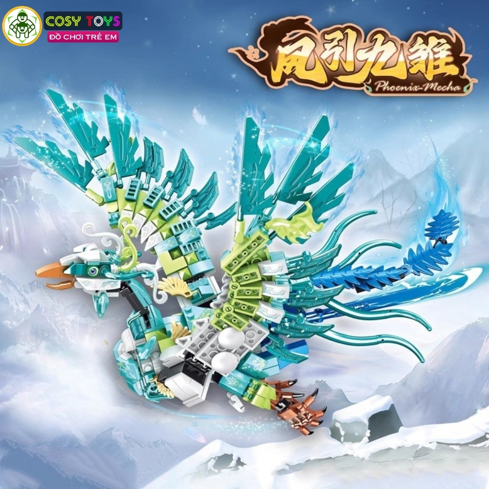 Đồ chơi xếp hình lắp ghép phượng hoàng biến hình người máy 2 trong 1 với 629 - 603 - 596 chi tiết cho bé
