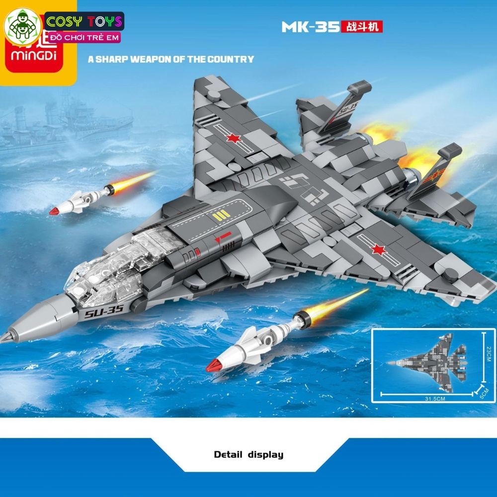 Đồ chơi lắp ghép xếp hình các loại máy bay tiêm kích, vận tải phản lực đủ mẫu với 428-438-421 mảnh ghép