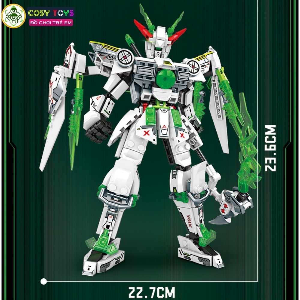 Đồ chơi lắp ghép xếp hình robot Mecha Warior - Universe mẫu mới với kiếm laser 454-457 chi tiết cho bé
