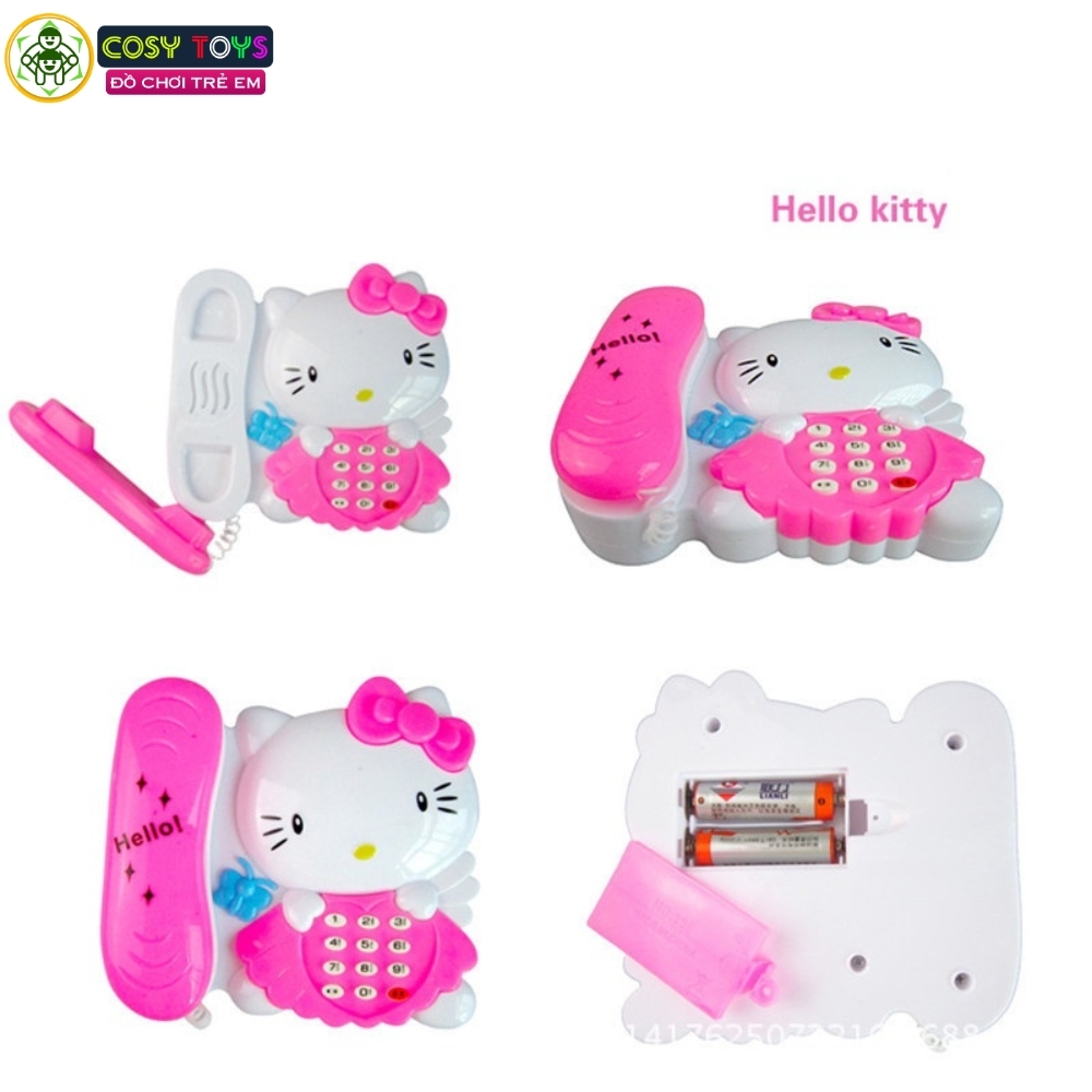 Đồ chơi đàn ghitar, điện thoại, điện thoại bàn nhân vật kitty vui nhộn cho các bé từ 3 tuổi trở lên