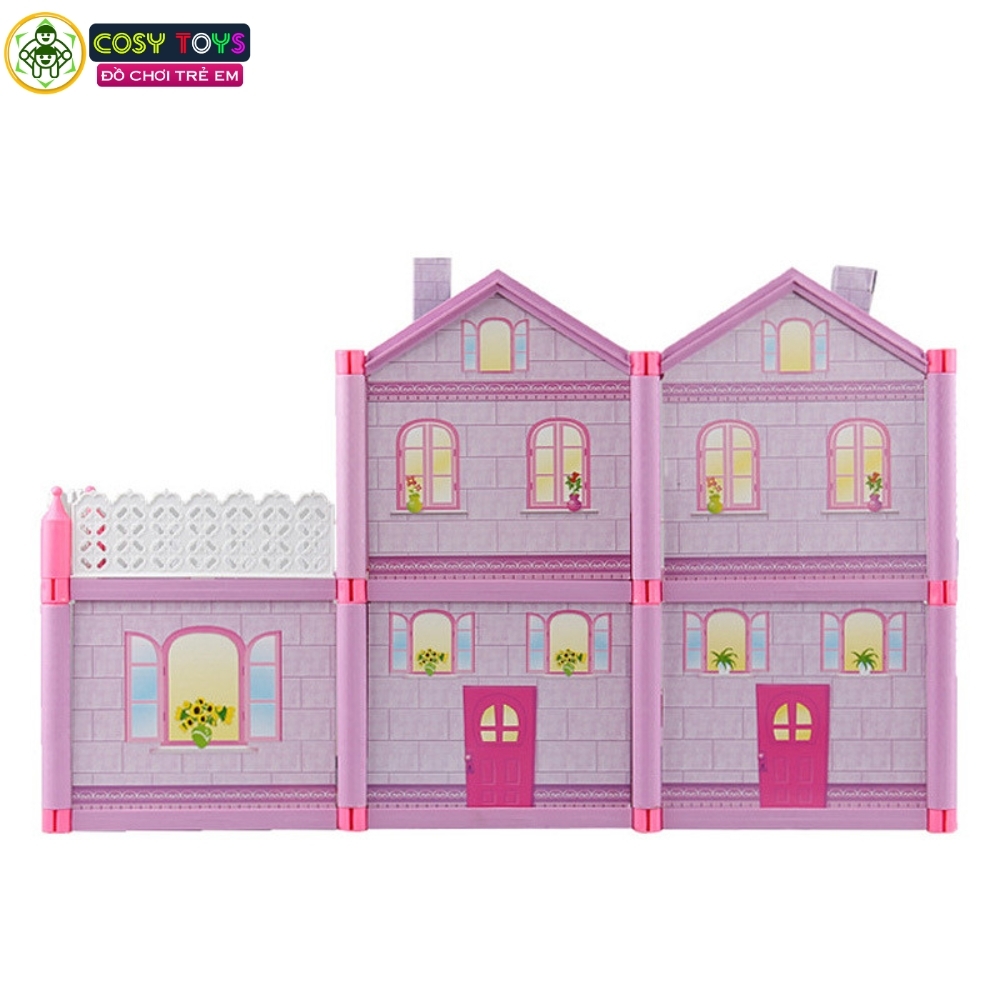 Đồ chơi lắp ghép ngôi nhà villa búp bê cao cấp với đầy đủ vật dụng, đồ dùng cho bé