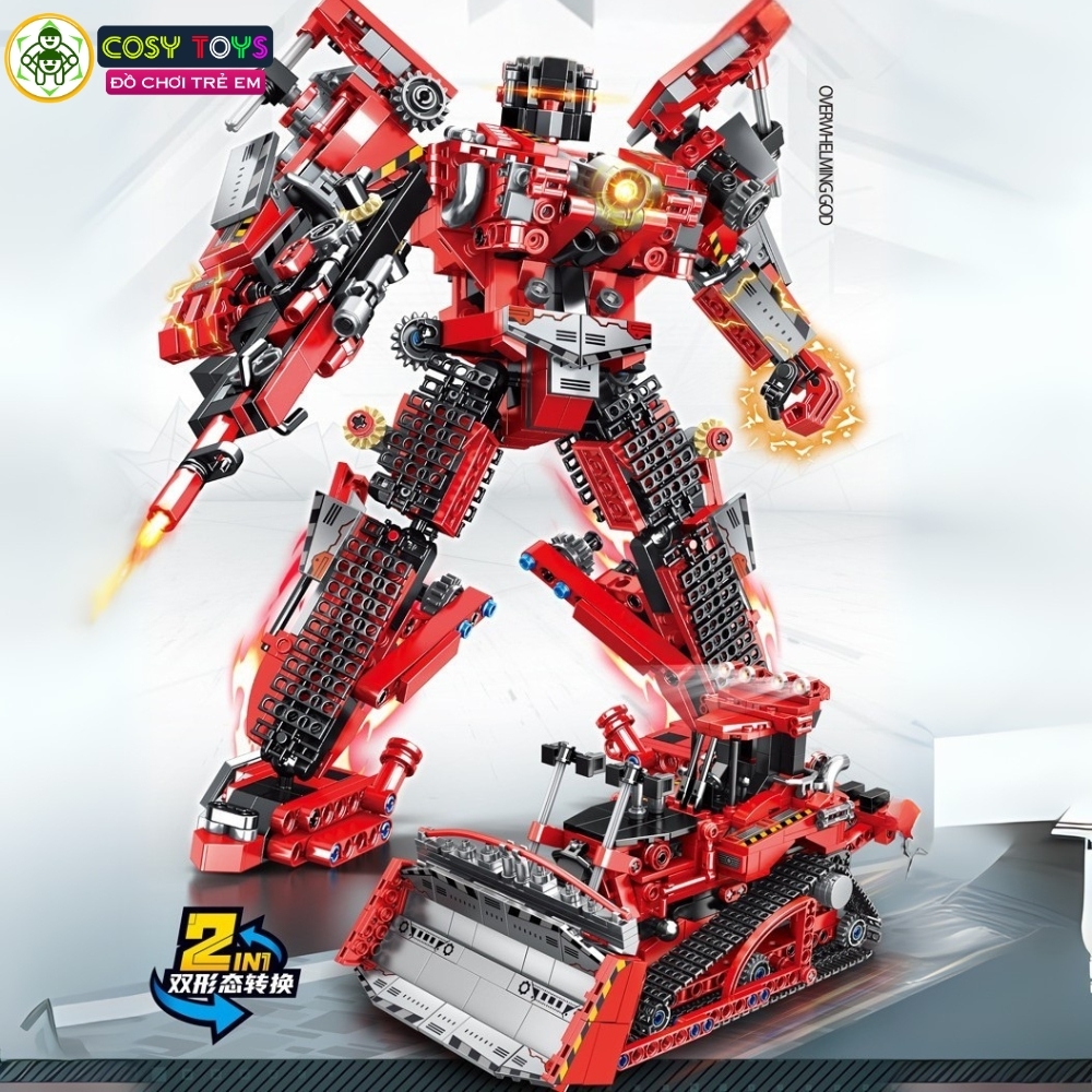 Đồ chơi lắp ghép xếp hình robot biến hình 2 trong 1 thành xe đủ mẫu với hơn 772 - 797- 821 - 844 chi tiết cho bé