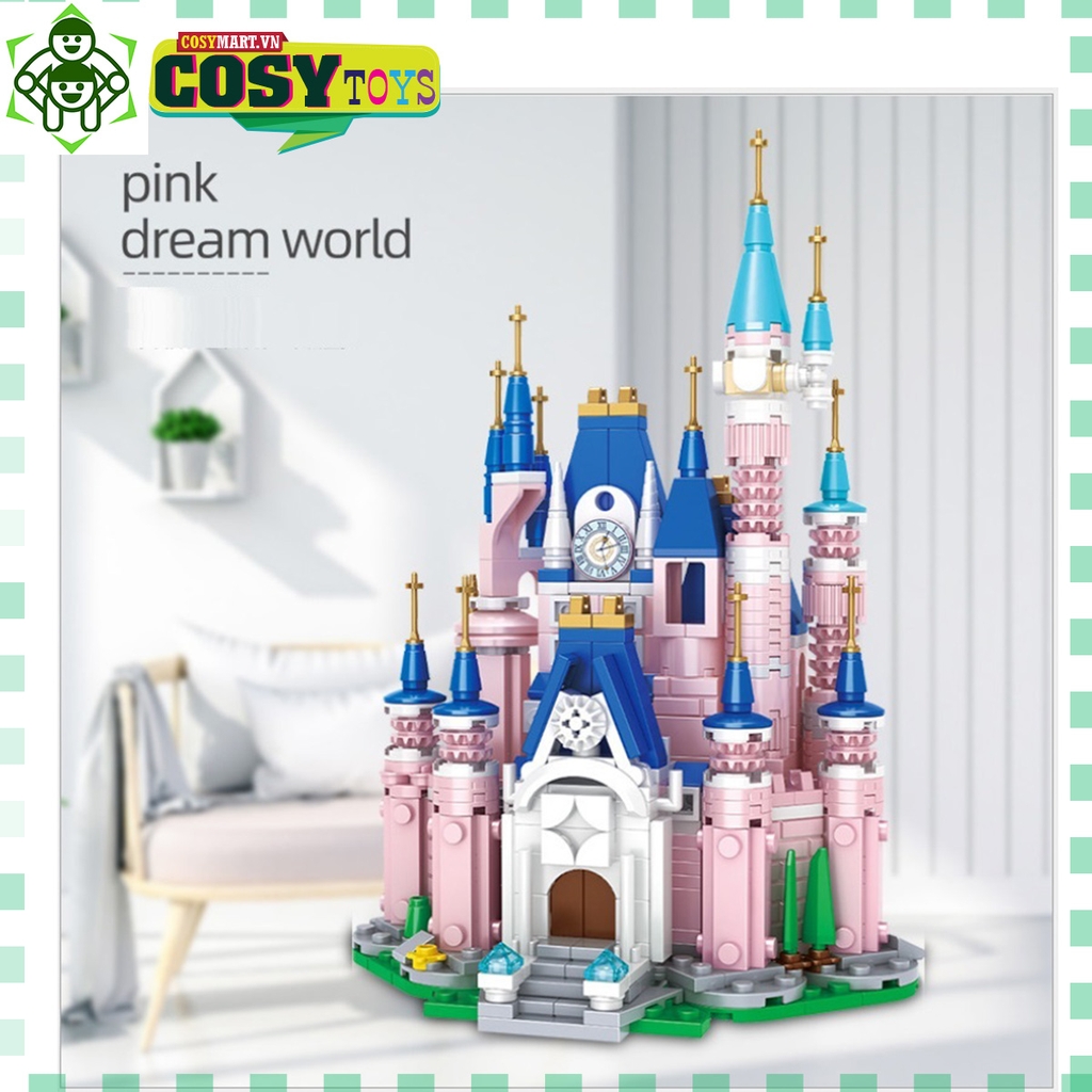 Đồ chơi lắp ghép xếp hình Lâu đài công chúa màu hồng loại 8 trong ...