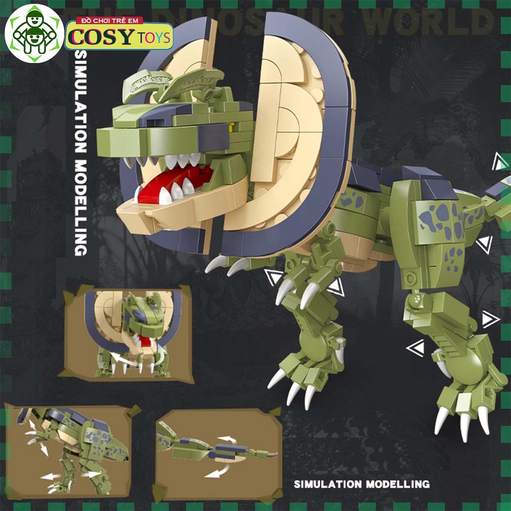 Đồ chơi lắp ghép xếp hình khủng long Dilophosaurus với 309 mảnh ghép