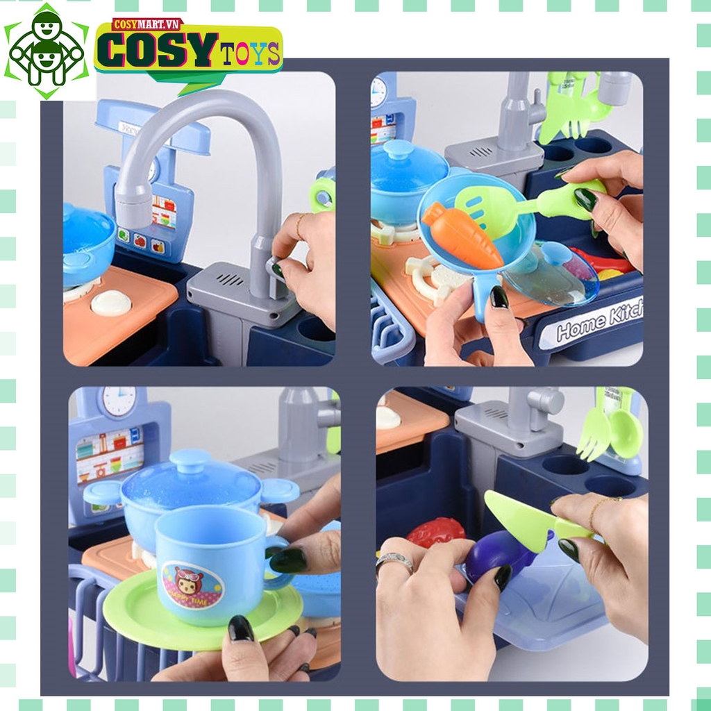 Bộ đồ chơi mô hình nhà bếp rửa chén bát cho bé