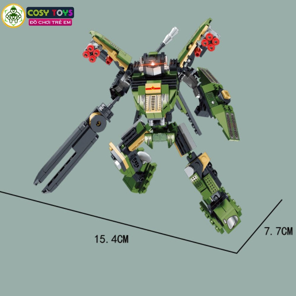 Đồ chơi lắp ghép xếp hình máy bay trực thăng vũ trang 3 trong 1 với 489 mảnh ghép