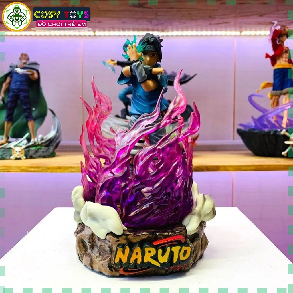 Mô hình Sasuke siêu ngầu có led ở base cao 20cm nặng 900 gram - Figure Naruto - Có hộp màu to đẹp