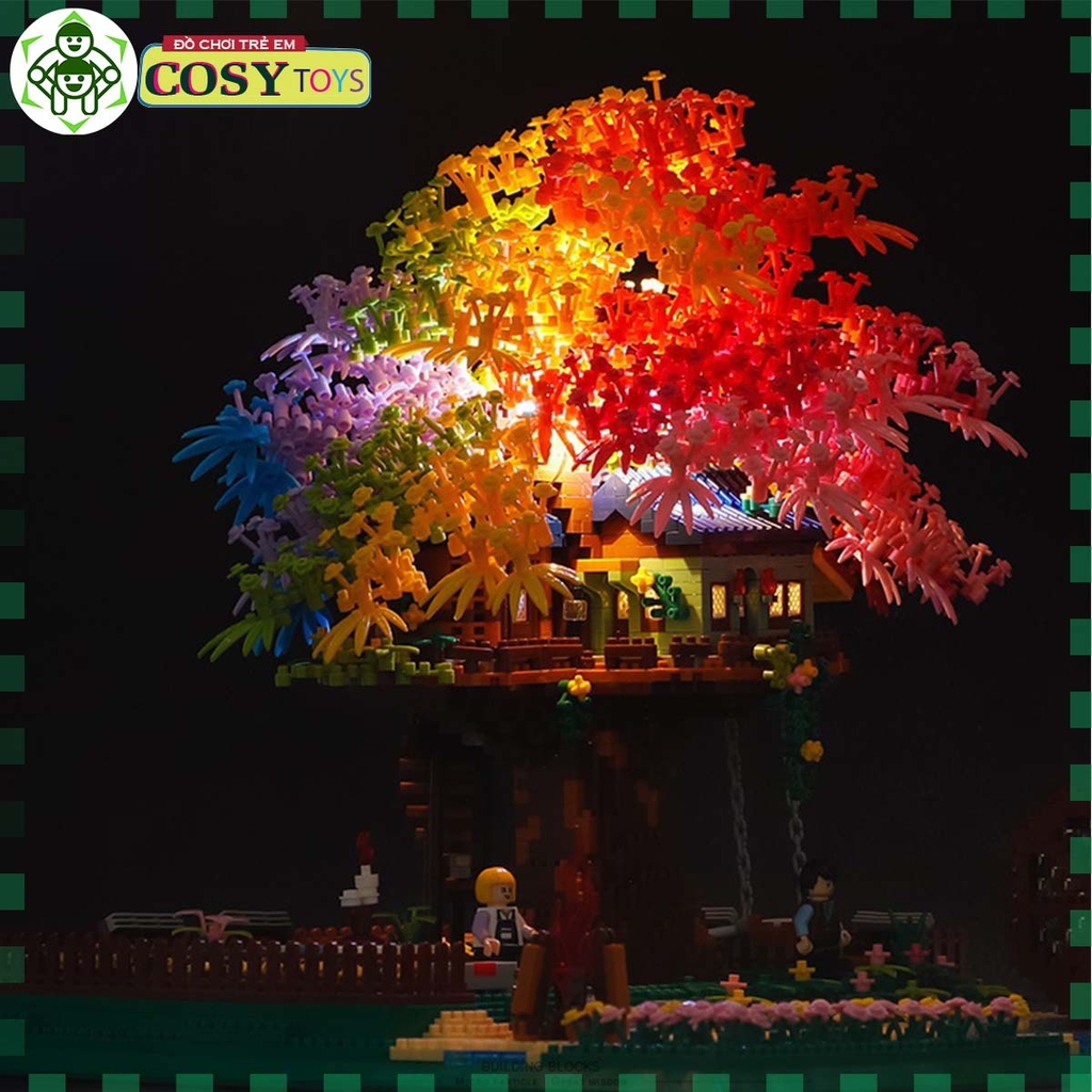 Đồ chơi lắp ghép xếp hình cây cổ thụ 7 màu cùng khu vườn bên suối với 4451 chi tiết cho bé