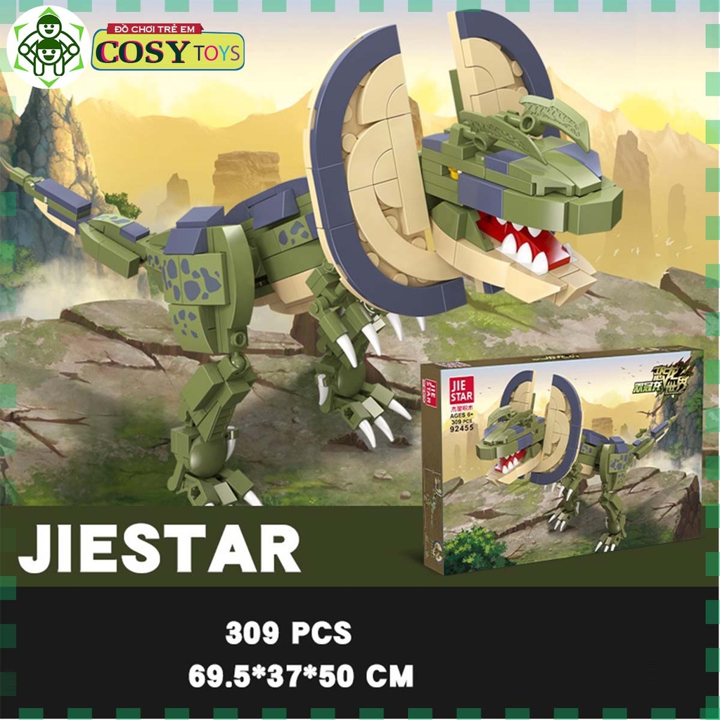 Đồ chơi lắp ghép xếp hình khủng long Dilophosaurus với 309 mảnh ghép