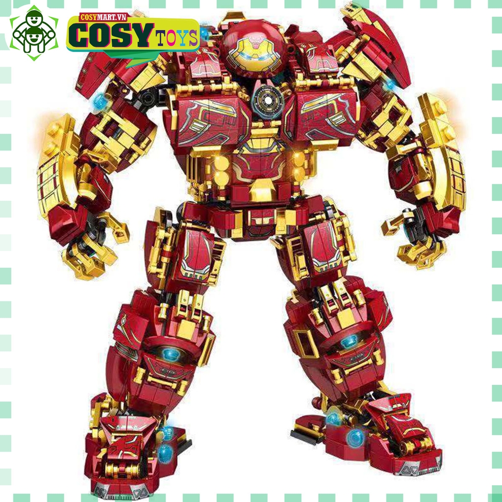 Đồ chơi lắp ghép xếp hình bộ giáp Steel Mecha của Iron Man với 1595 mảnh ghép