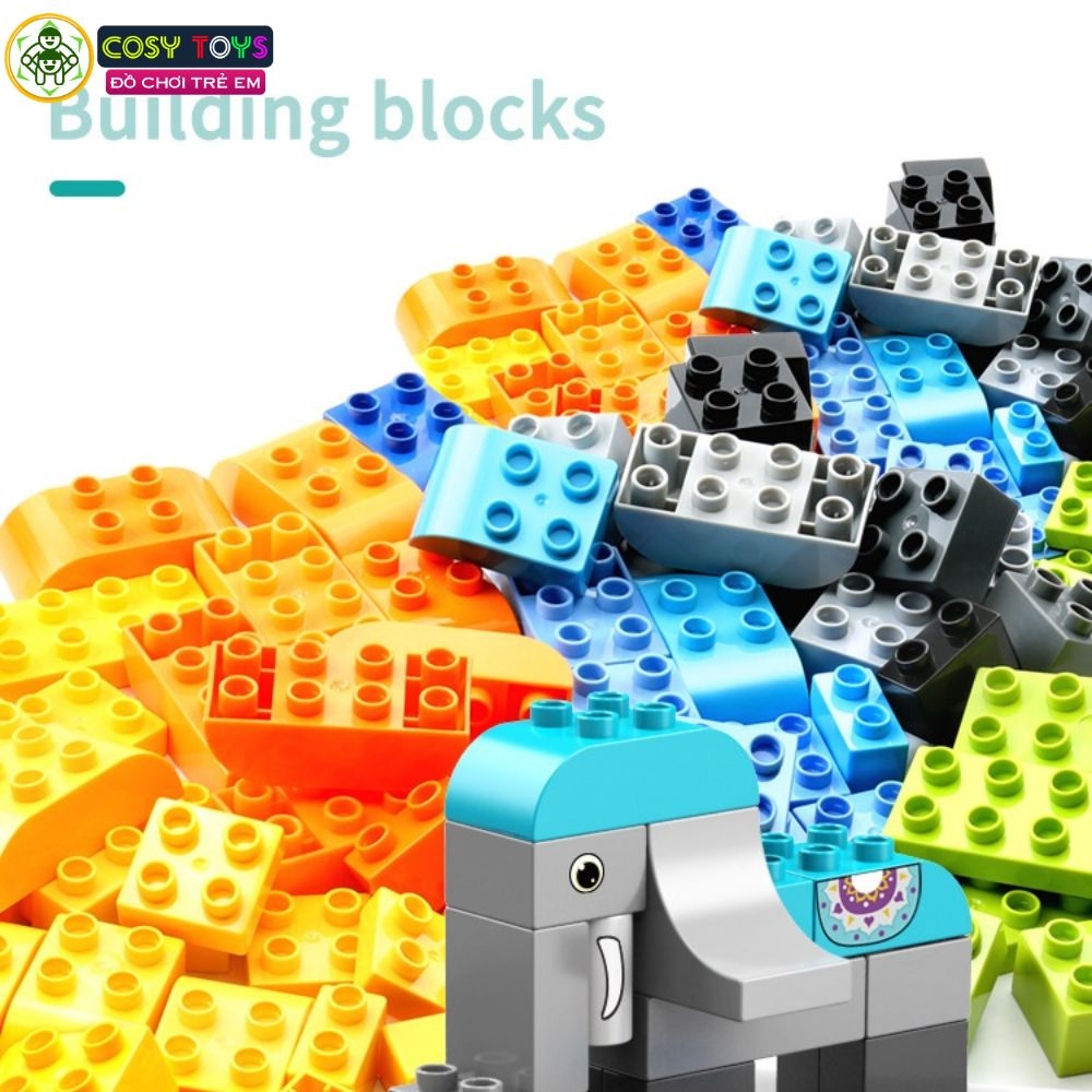 Đồ chơi lắp ghép xếp hình duplo các con thú dễ thương với 102 chi tiết dành cho bé từ 3 tuổi trở lên