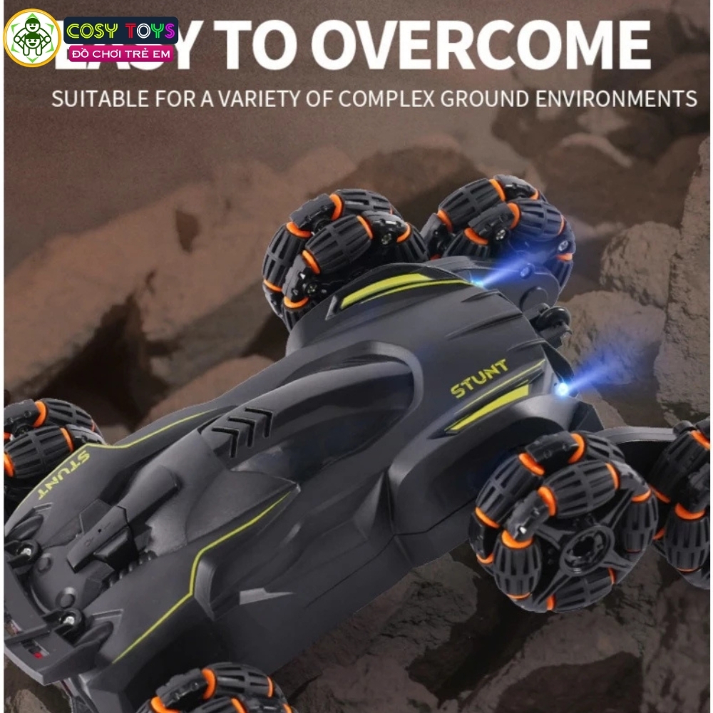 Đồ chơi xe đua stunt 6 bánh mẫu mới điều khiển từ xa 360 độ có phun khói và cử chỉ tay cho bé