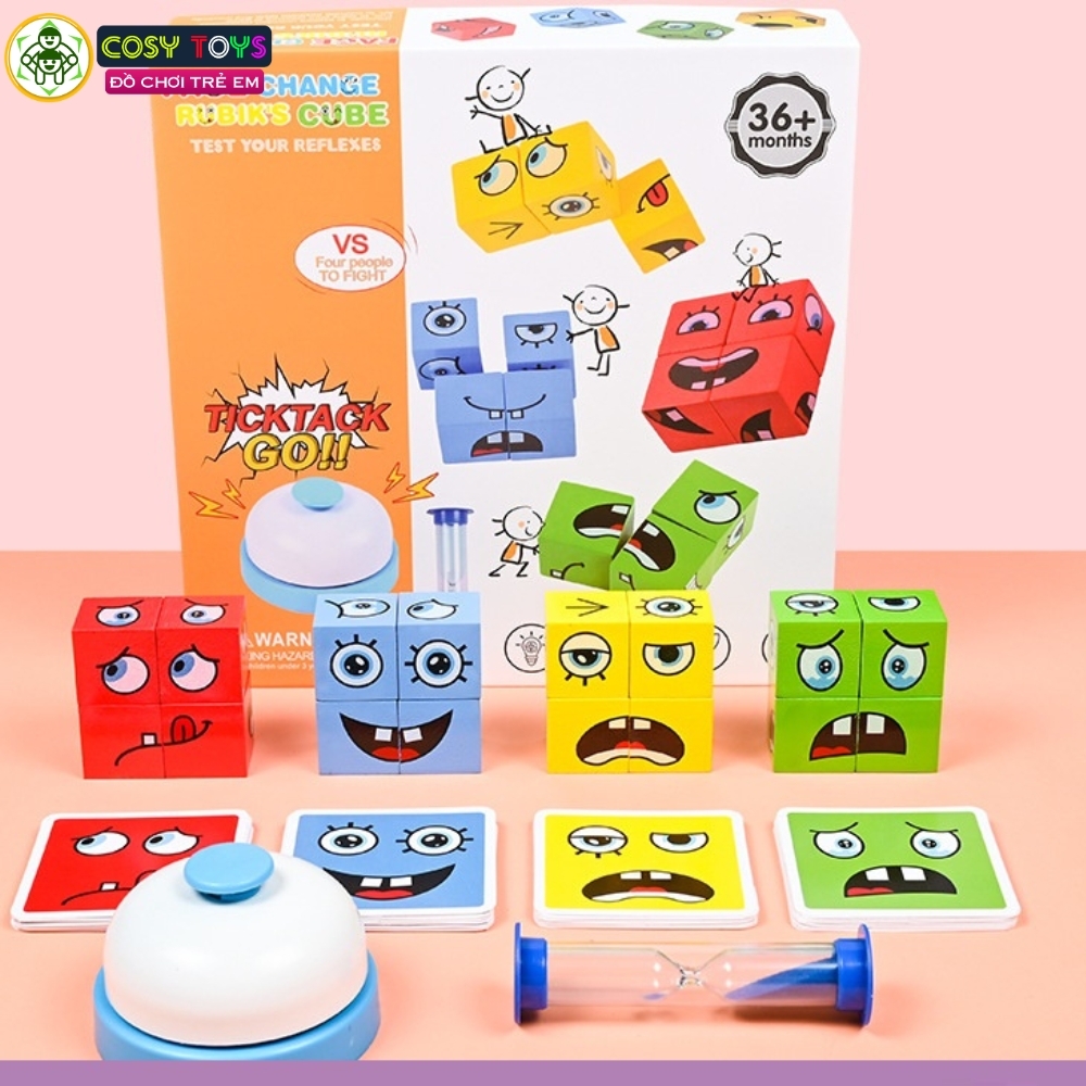 Đồ chơi tương tác ghép khối rubik theo cảm xúc vui nhộn, sáng tạo và tư duy dành cho các bé từ 3 tuổi trở lên