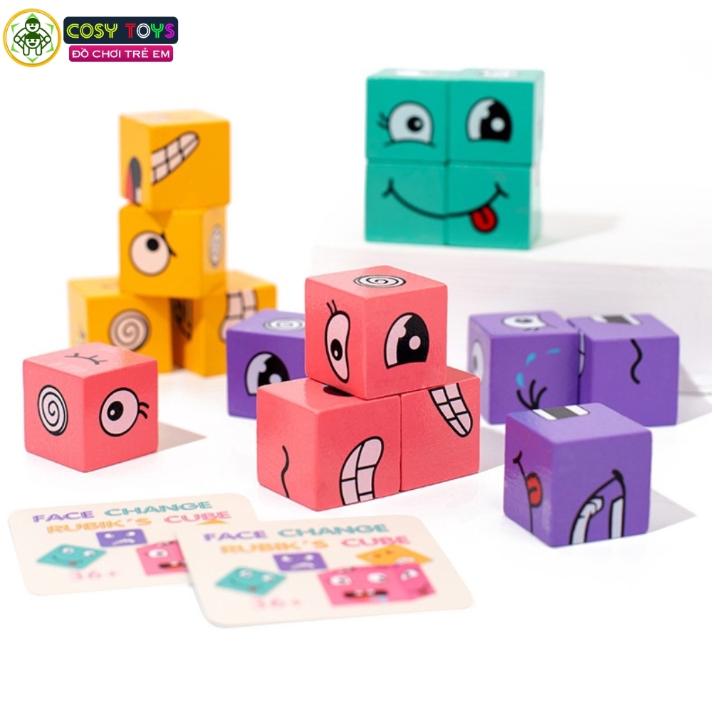 Đồ chơi tương tác ghép khối rubik theo cảm xúc vui nhộn, sáng tạo và tư duy dành cho các bé từ 3 tuổi trở lên