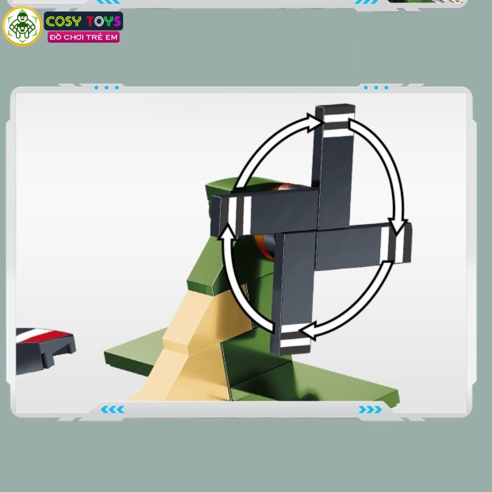 Đồ chơi lắp ghép xếp hình máy bay trực thăng vũ trang 3 trong 1 với 489 mảnh ghép