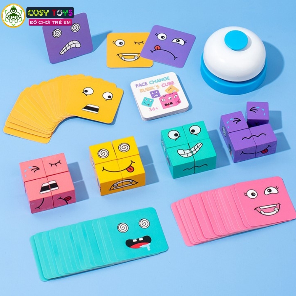 Đồ chơi tương tác ghép khối rubik theo cảm xúc vui nhộn, sáng tạo và tư duy dành cho các bé từ 3 tuổi trở lên