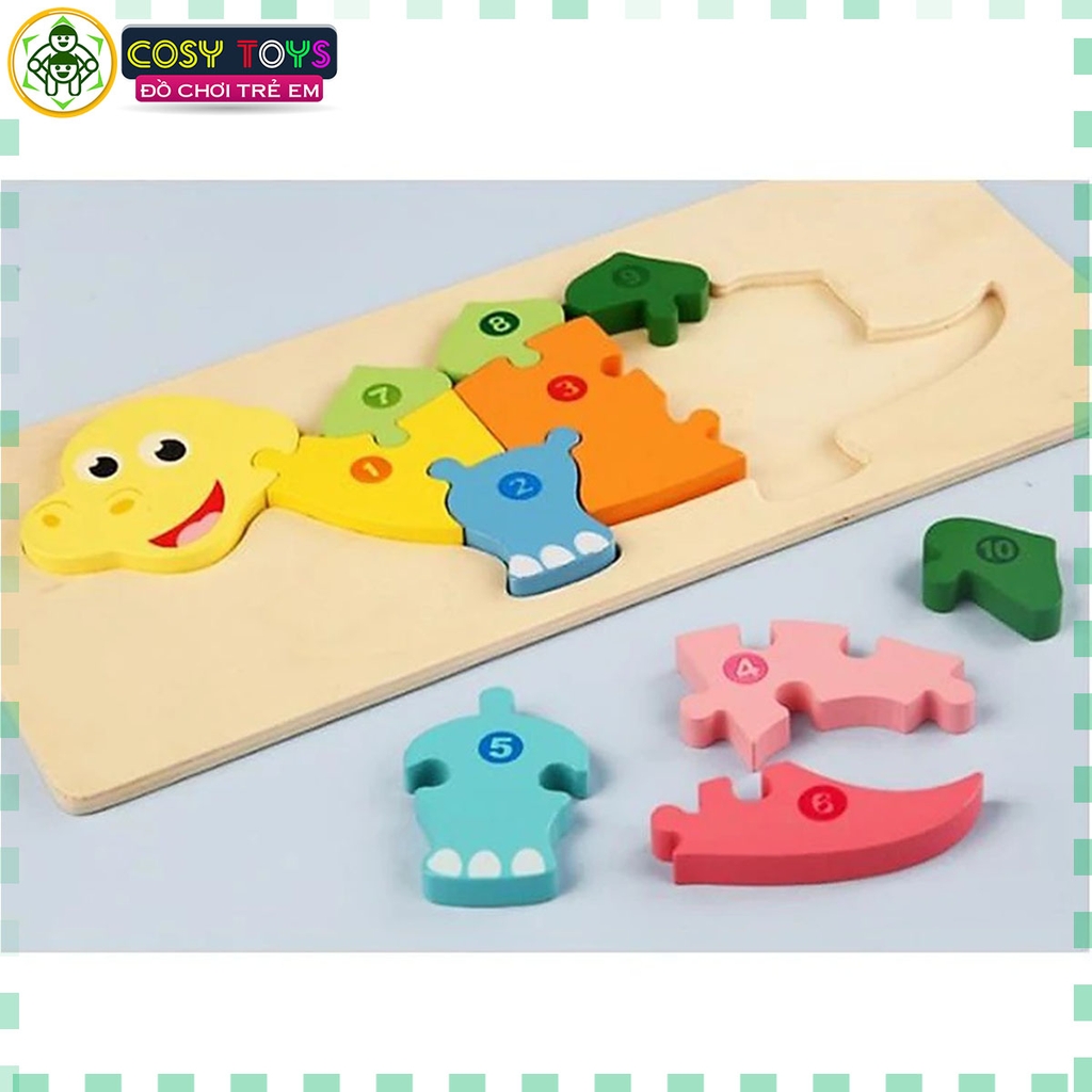Đồ chơi tranh xếp hình gỗ nối số từ 1-10 nhiều chủ đề mẫu- đồ chơi gỗ giáo dục thông minh cho bé