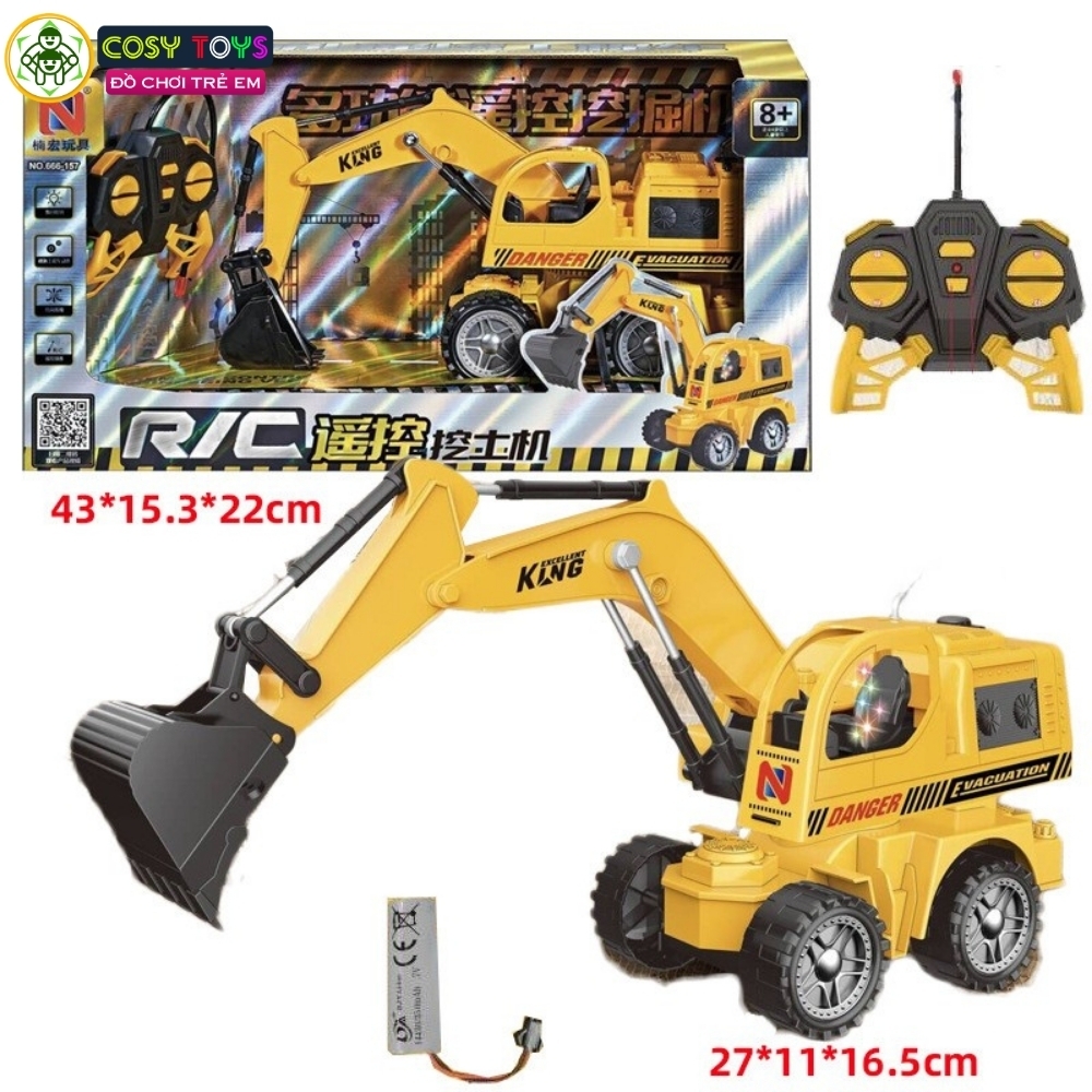 Đồ chơi xe xúc đất công trình mẫu lớn có điều khiển 4 chiều cho bé