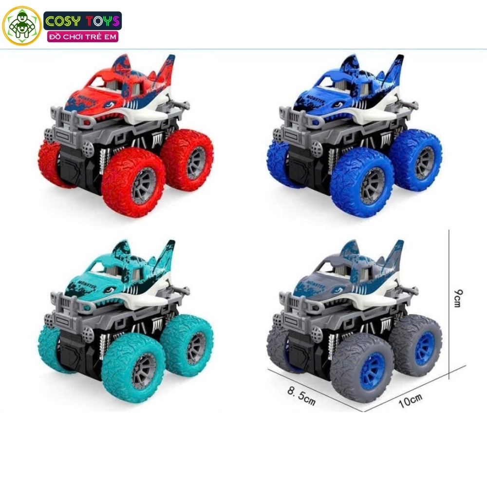 Đồ chơi túi 4 mô hình xe đua quán tính xe địa hình cho bé