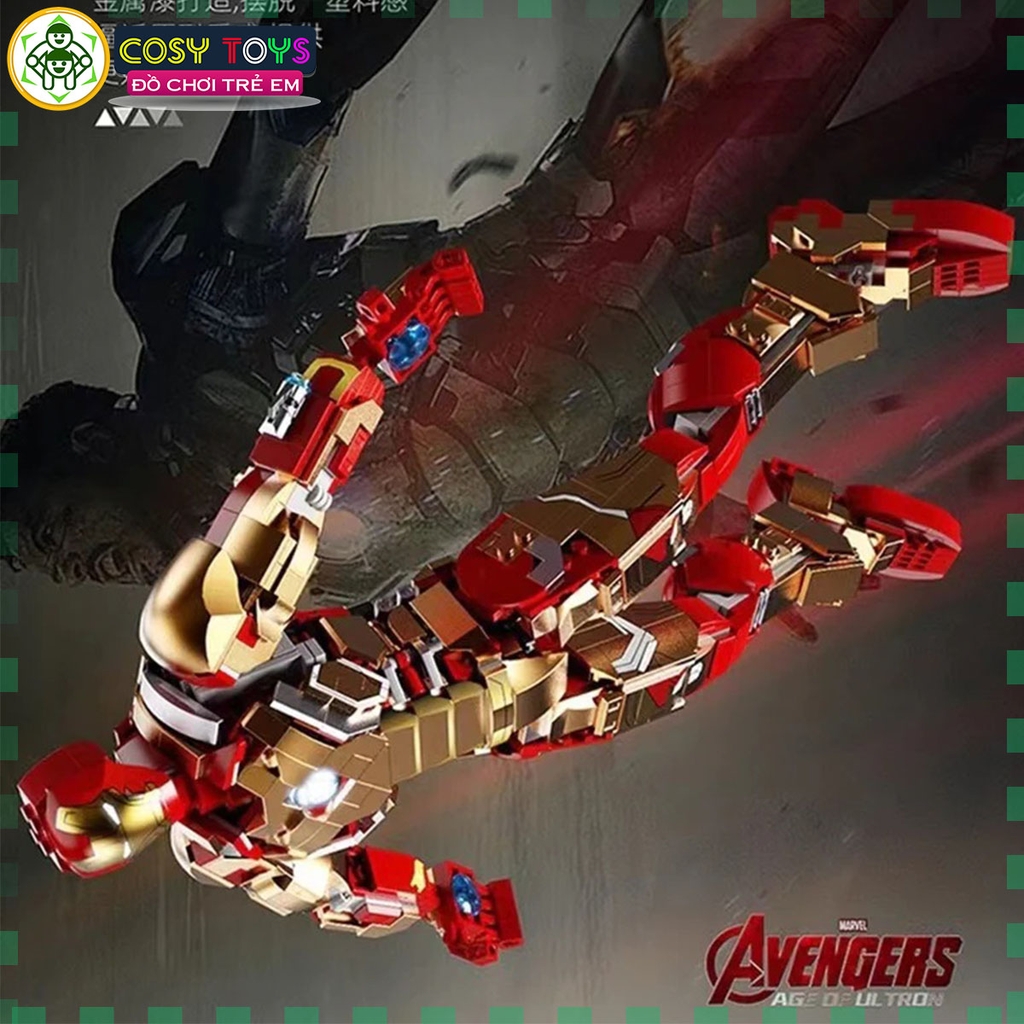 Đồ chơi lắp ghép xếp hình Iron Man giáp MARK XLII cỡ lớn kèm nhiều chi tiết chuyển động với 1126 mảnh ghép cho bé