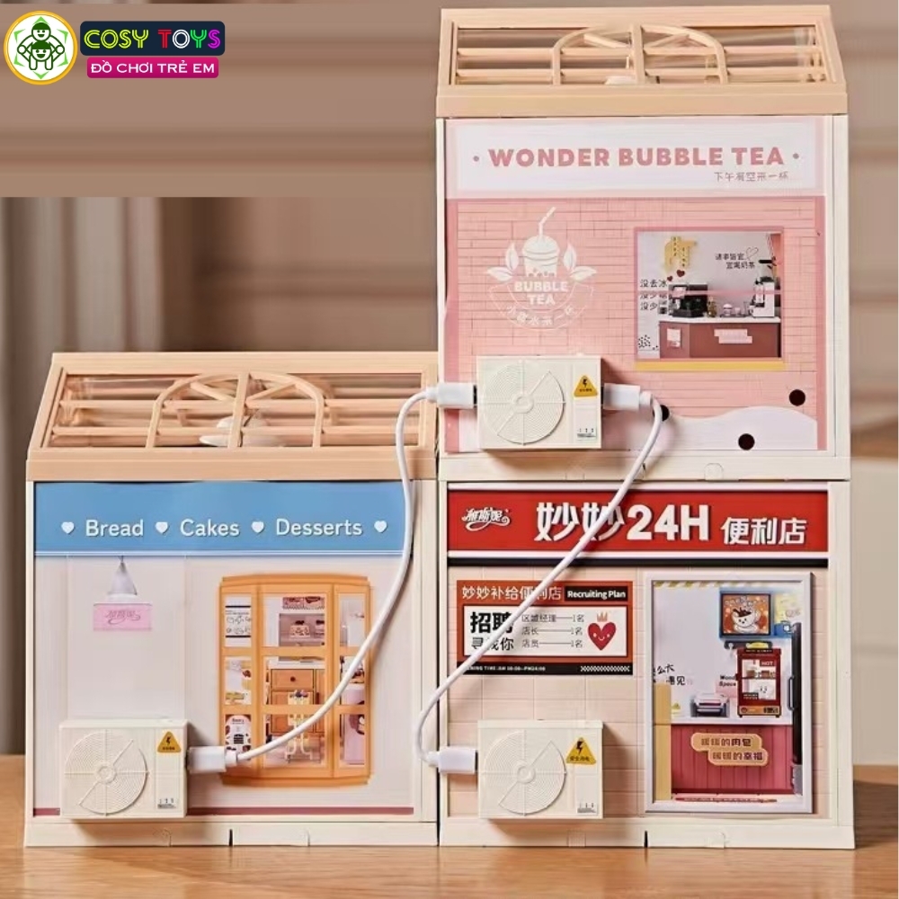 Đồ chơi lắp ghép ngôi nhà trong mơ cao cấp với nhiều mẫu: phòng ngủ, phòng tắm, phòng bếp.....cao cấp có đèn led và lồng che trong suốt với đầy đủ vật dụng, đồ dùng cho bé