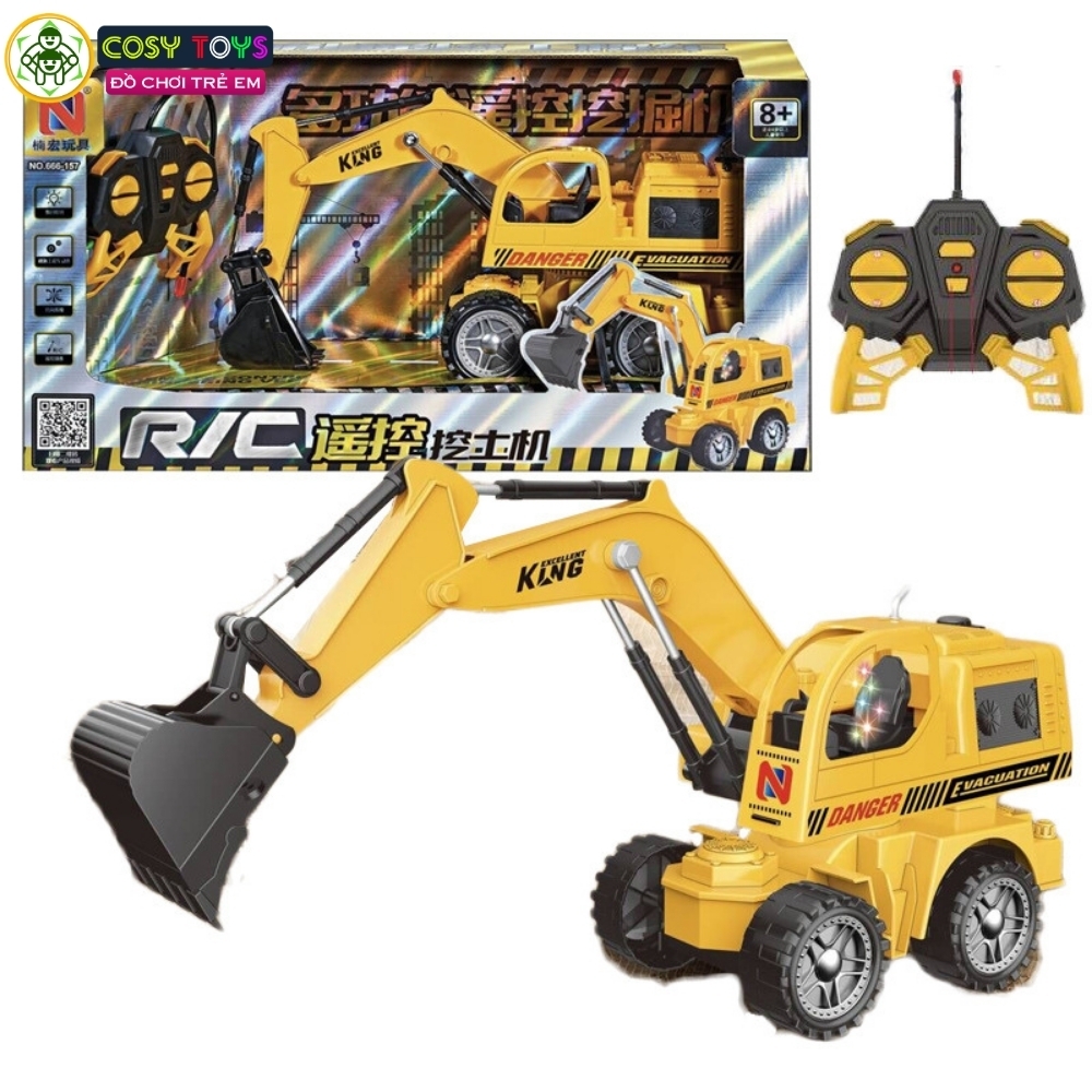 Đồ chơi xe xúc đất công trình mẫu lớn có điều khiển 4 chiều cho bé