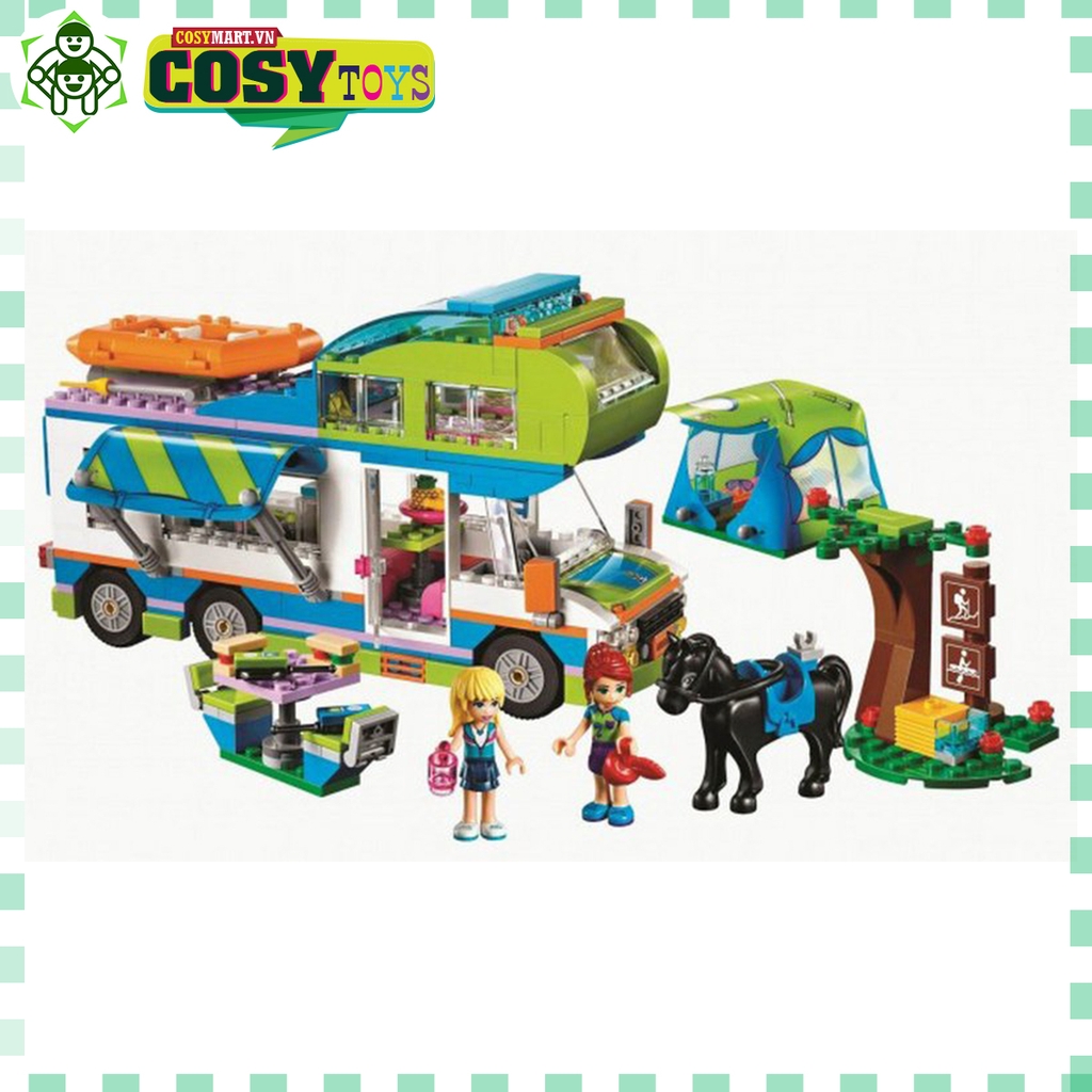 Đồ chơi lắp ghép xếp hình mô hình Xe dã ngoại du lịch di động Girl Club với 493 mảnh ghép