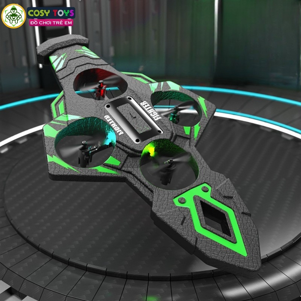 Đồ chơi mô hình máy bay điều khiển từ xa bằng xốp với 4 cánh lớn nhào lộn 360 độ cho bé