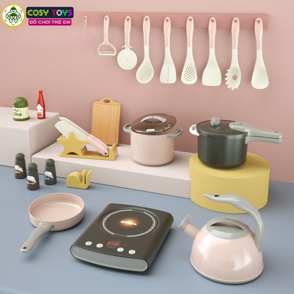 Đồ chơi các dụng cụ nhà bếp nấu ăn 39 chi tiết đẹp cho bé