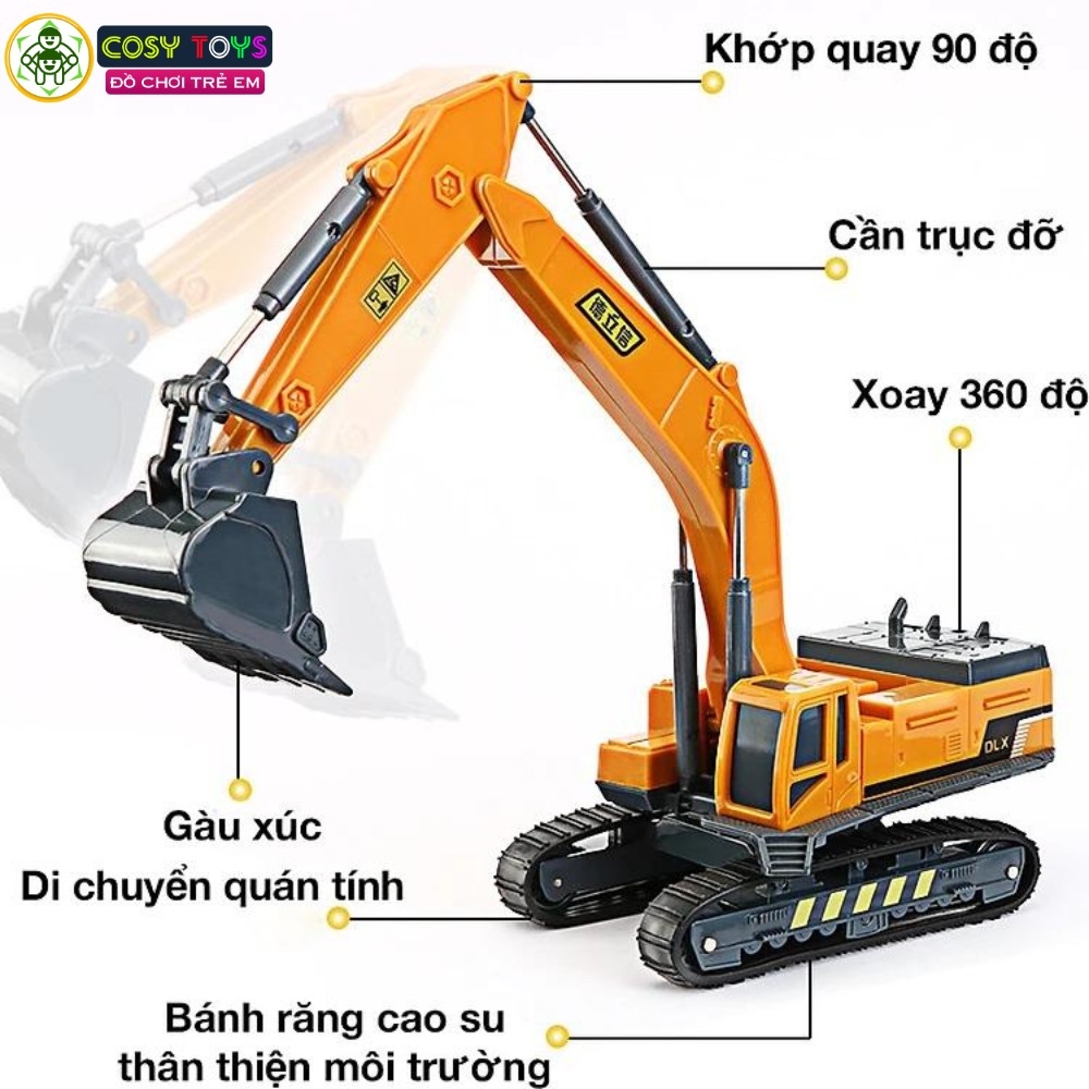 Đồ chơi xe xúc đất công trình mẫu lớn có điều khiển 4 chiều cho bé