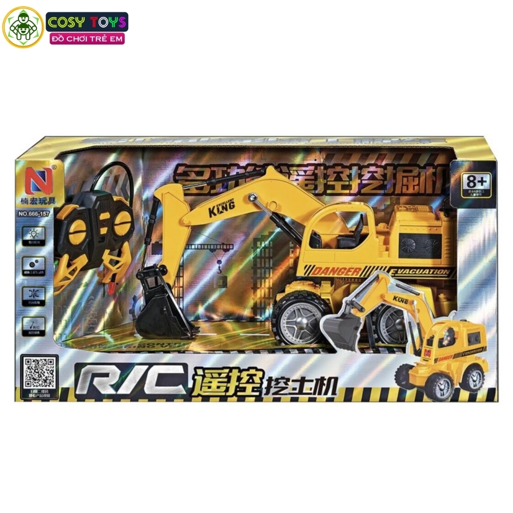 Đồ chơi xe xúc đất công trình mẫu lớn có điều khiển 4 chiều cho bé