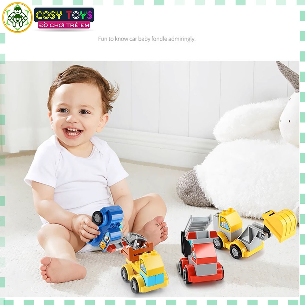 Đồ chơi lắp ghép xếp hình lắp ráp đa năng trạm xăng dầu cao cấp với 105 chi tiết