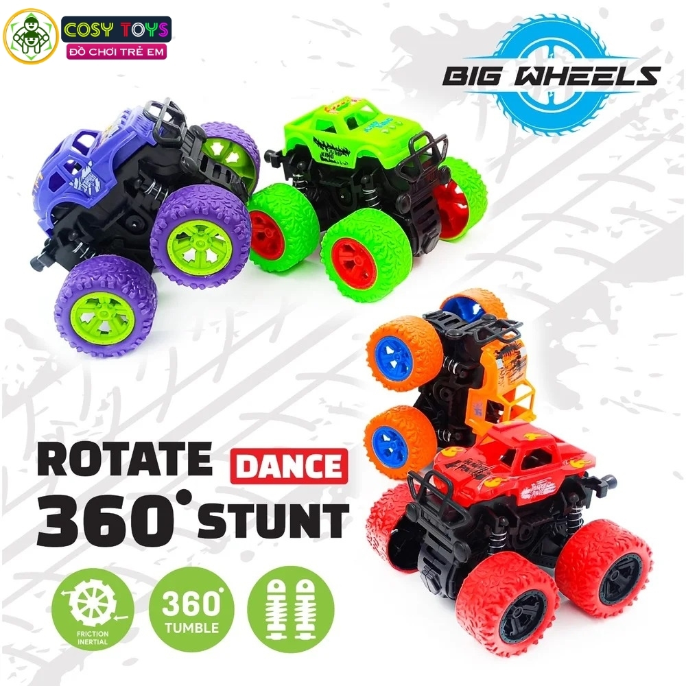 Đồ chơi túi 4 mô hình xe đua quán tính xe địa hình cho bé