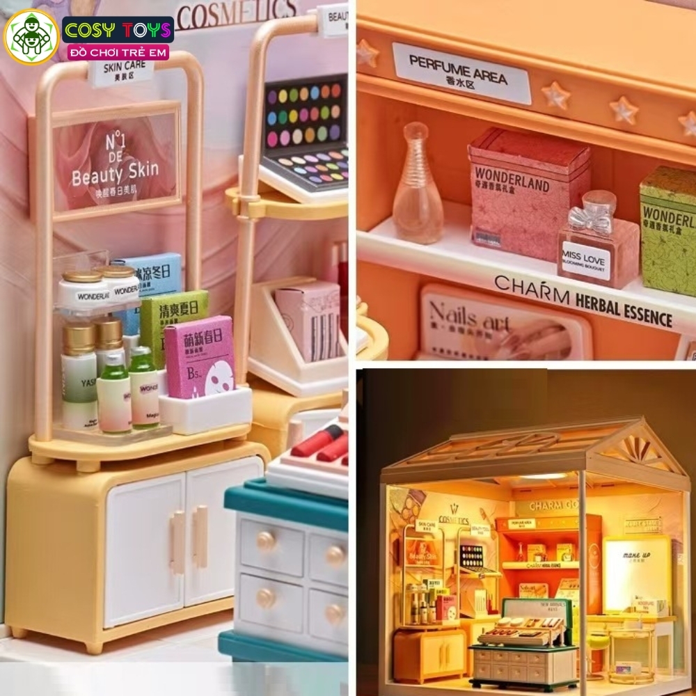 Đồ chơi lắp ghép ngôi nhà trong mơ cao cấp với nhiều mẫu: phòng ngủ, phòng tắm, phòng bếp.....cao cấp có đèn led và lồng che trong suốt với đầy đủ vật dụng, đồ dùng cho bé