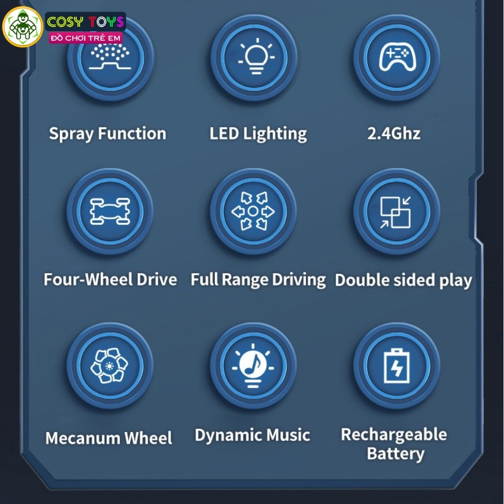 Đồ chơi xe đua đua bánh xoắn thân dài stunt racer xoay 360 độ có điều khiển từ xa 4 chiều cho bé