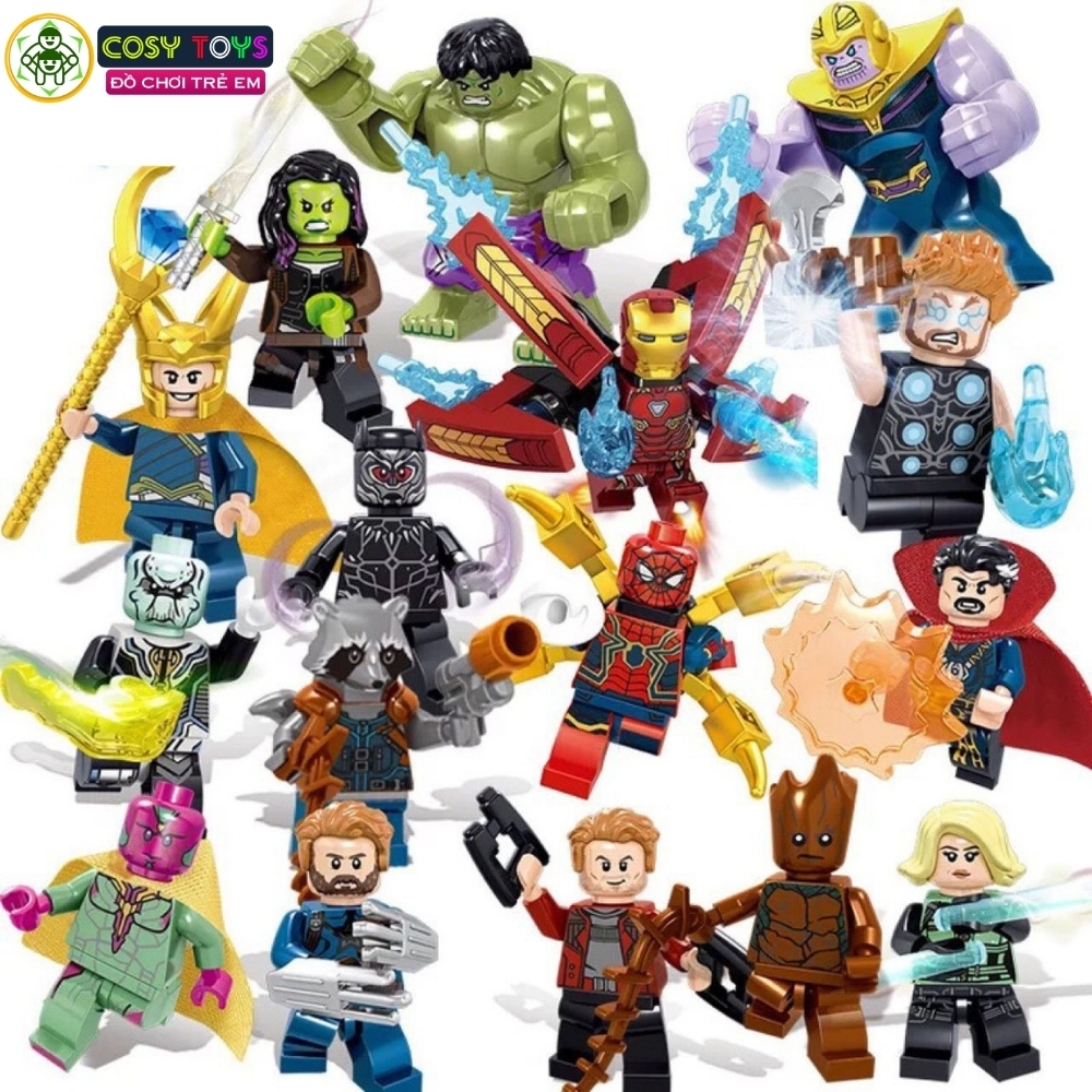 Đồ chơi xếp hình lắp ráp các nhân vật mini siêu anh hùng a.venger với 20 mẫu cho bé
