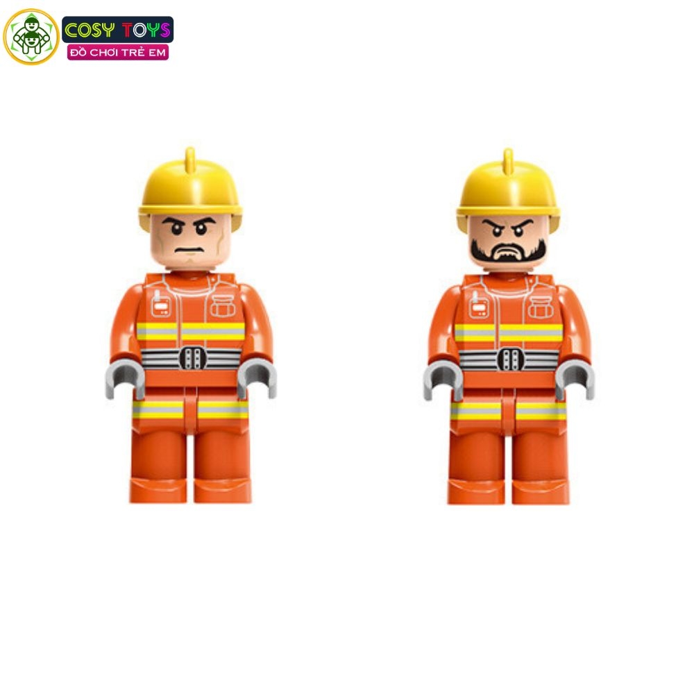 Đồ chơi lắp ghép xếp hình xe cứu hỏa cỡ lớn cầu thang cứu hộ với 751 mảnh ghép