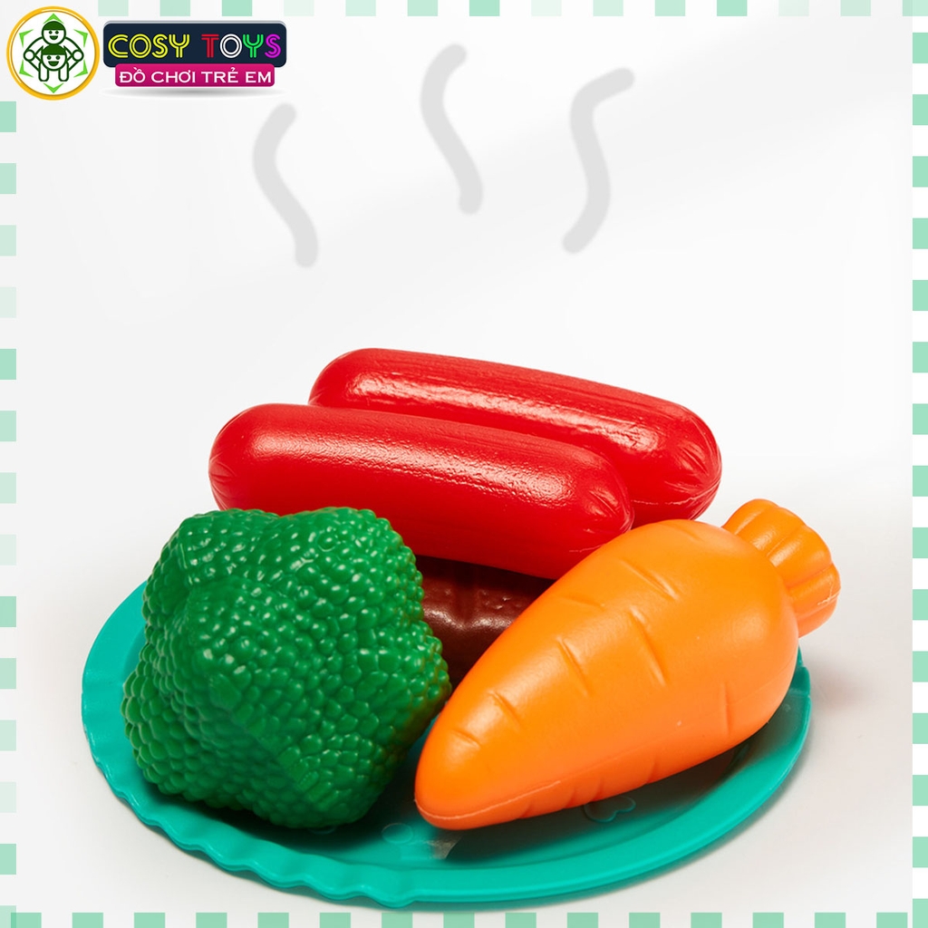 Đồ chơi mô hình bếp nấu ăn kèm dụng cụ bếp, đồ ăn kèm hiệu ứng khói khi chơi với hơn 48 chi tiết