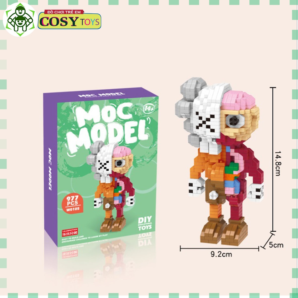 Đồ chơi lắp ghép xếp hình sáng tạo Kaws MOC Model - My Own Creation đủ mẫu mã với hơn 1000 chi tiết