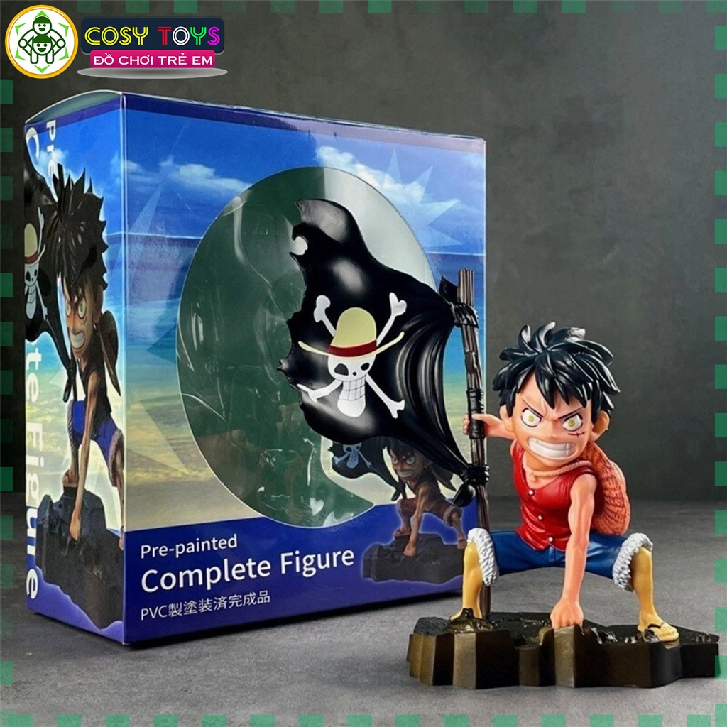 Mô hình OnePiece Luffy cầm cờ bang siêu chất cao 18cm nặng 300g , Figure OnePiece - có hộp đẹp