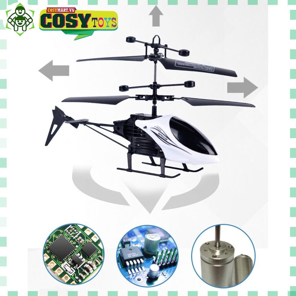 Đồ chơi máy bay trực thăng có điều khiển 4 chiều có pin sạc và đèn cho bé