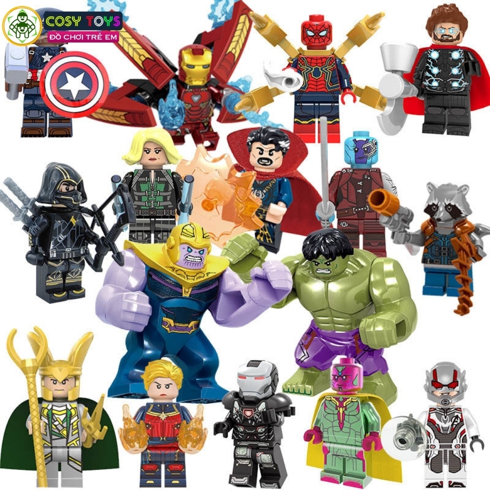 Đồ chơi xếp hình lắp ráp các nhân vật mini siêu anh hùng a.venger với 20 mẫu cho bé
