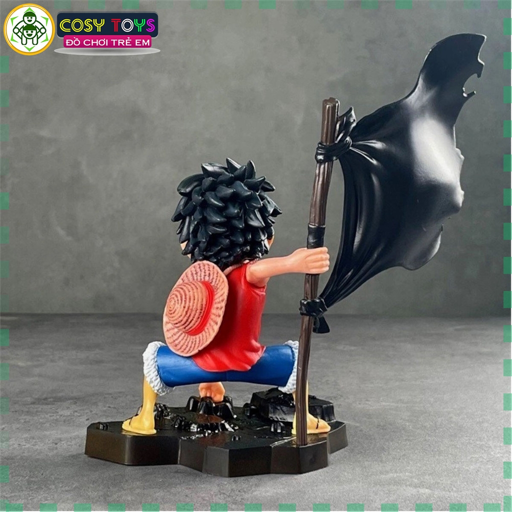 Mô hình OnePiece Luffy cầm cờ bang siêu chất cao 18cm nặng 300g , Figure OnePiece - có hộp đẹp