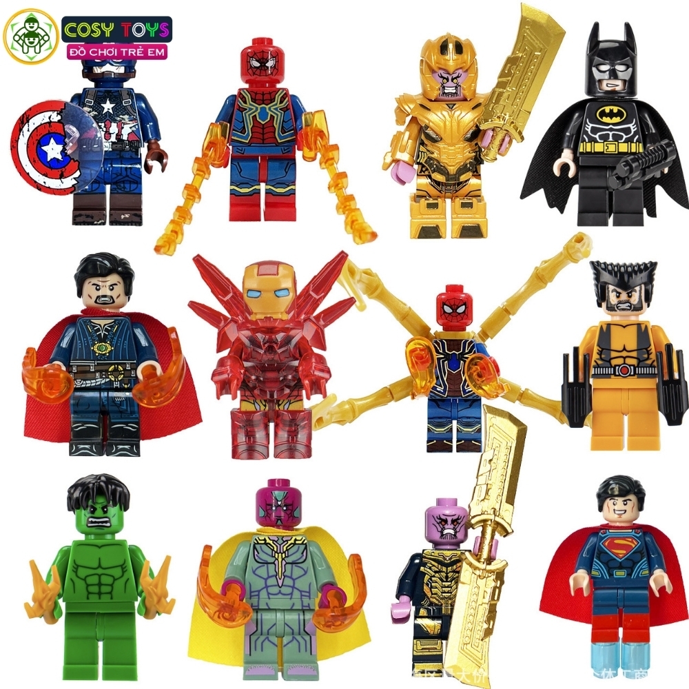 Đồ chơi xếp hình lắp ráp các nhân vật mini siêu anh hùng a.venger với 20 mẫu cho bé